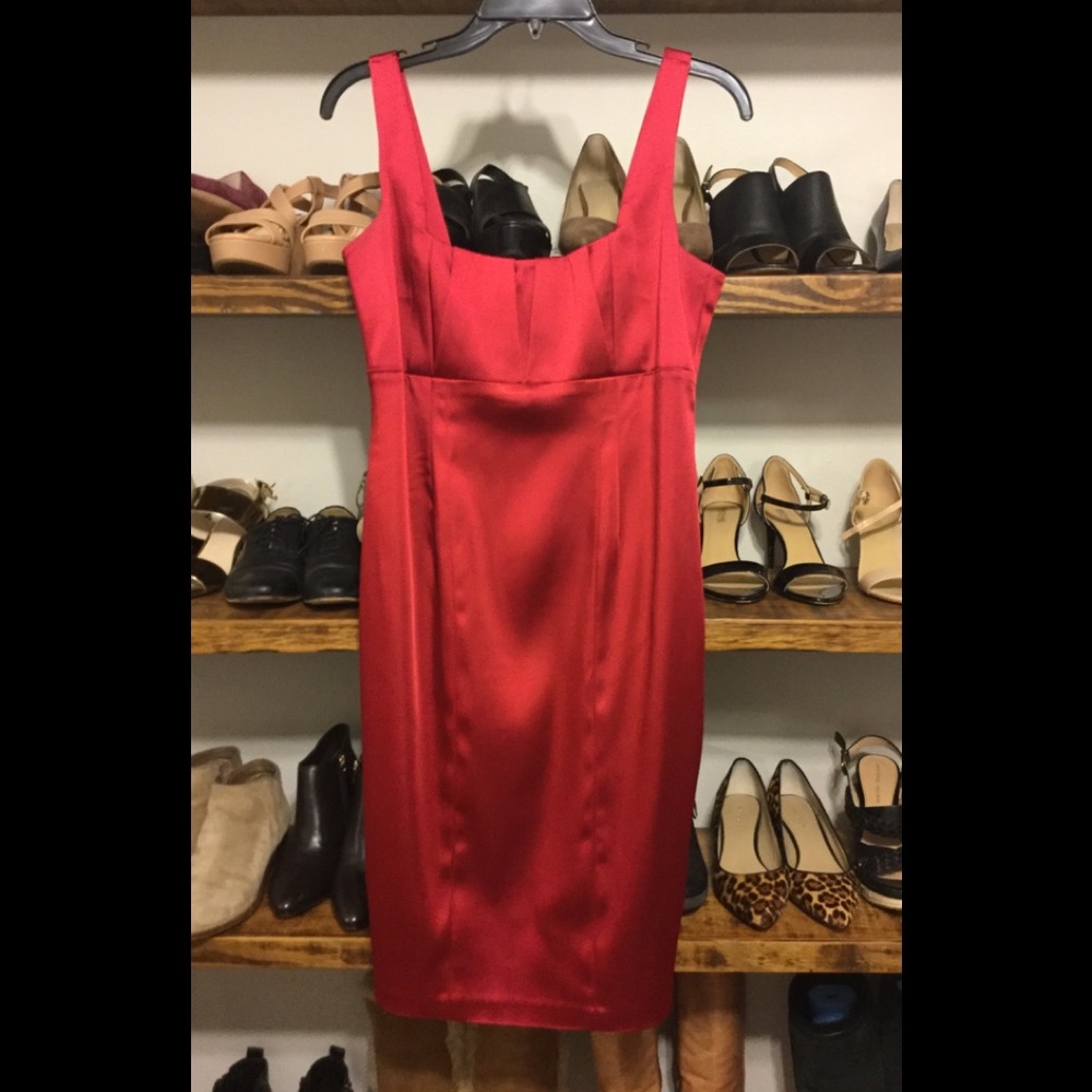 Calvin Klein red cocktail dress